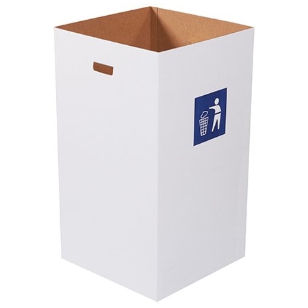 Bsc Preferred Corrugated Trash Can with Waste Logo - 50 Gallon, 10PK CRR50W